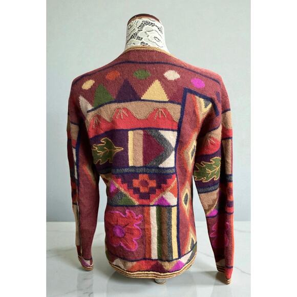 Alpaca Collection Inca maki Peruvian sweater cardigan 100% alpaca sz M - Picture 3 of 9
